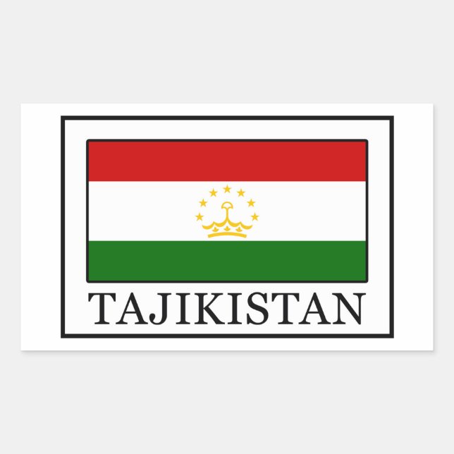 Adesivo Retangular Tajiquistão (Frente)