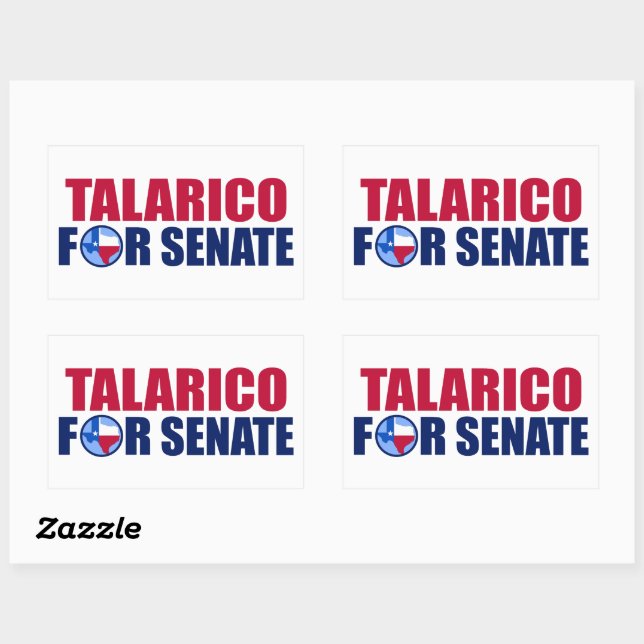 Adesivo Retangular Talarico para Senado Texas Eleição 2026 (Folha)