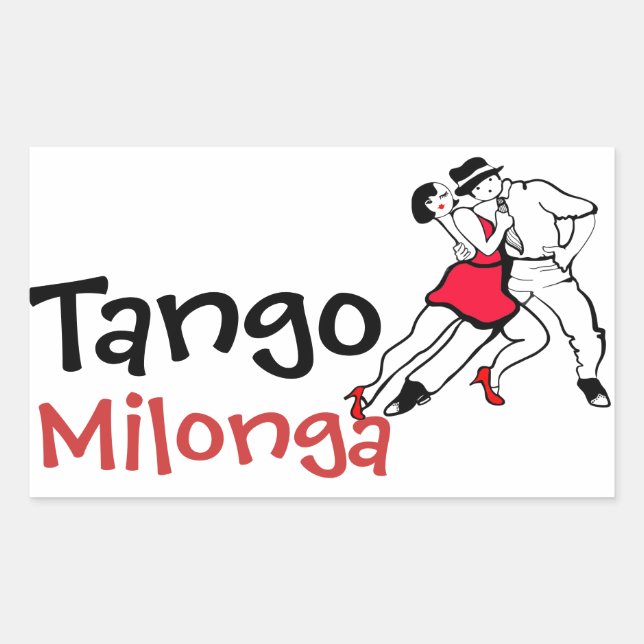 Adesivo Retangular Tango Milonga (Frente)