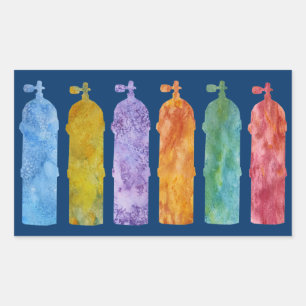 Adesivo Retangular Tanques coloridos do MERGULHADOR