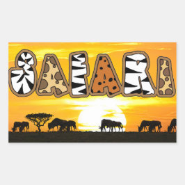Adesivo Retangular tanzânia Sunset Safari Sticker