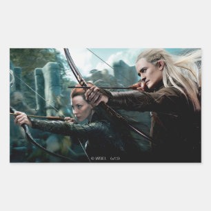 Adesivo Retangular TAURIEL™ e LEGOLAS GREENLEAF™ Movie Poster