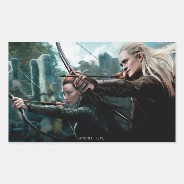 Adesivo Retangular TAURIEL™ e LEGOLAS GREENLEAF™ Movie Poster (Frente)
