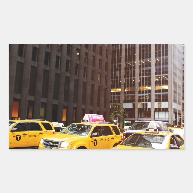 Adesivo Retangular táxis NYC em Nova Iorque (Frente)