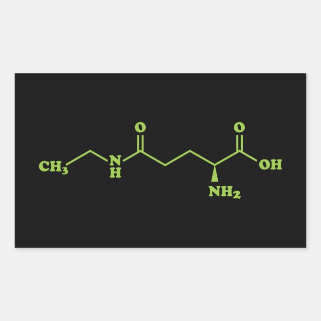 Adesivo Retangular Tea Theanina Fórmula Química Molecular (Frente)