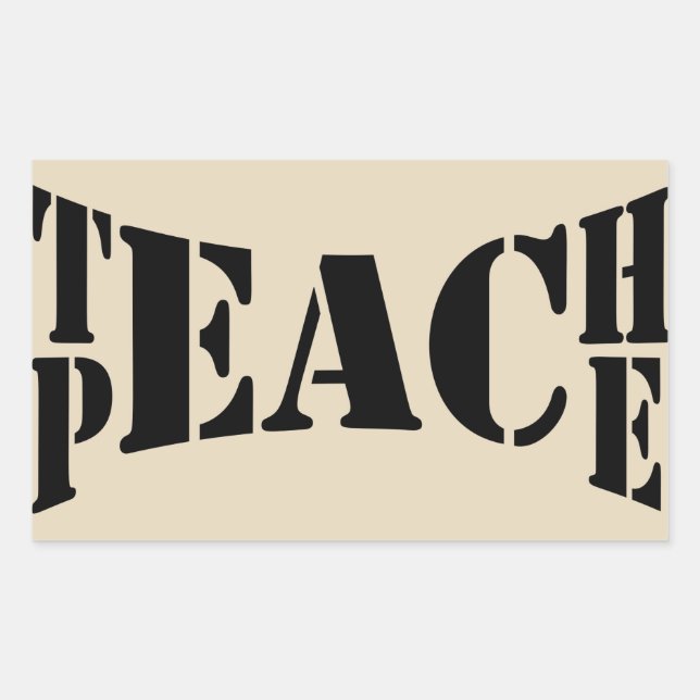 Adesivo Retangular Teach Peace Sticker (Frente)