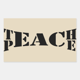 Adesivo Retangular Teach Peace Sticker