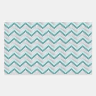 Adesivo Retangular Teal e Pérolas ZigZag