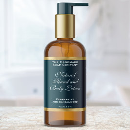 Adesivo Retangular Teal Green & Gold Foil Cosmetics Bottle Label