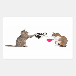 Adesivo Retangular Teatime para gatos do gatinho