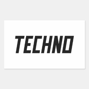 Adesivo Retangular TECHNO Music