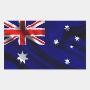 Adesivo Retangular Tecido da Bandeira da Austrália