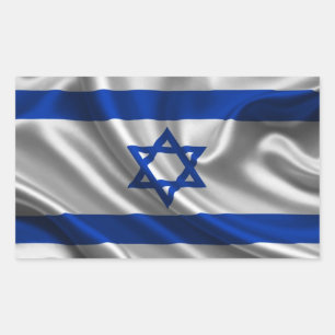 Adesivo Retangular Tecido da bandeira de Israel