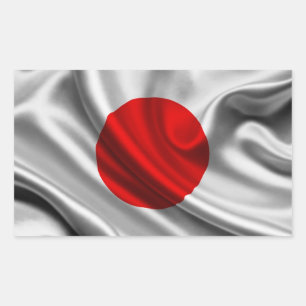 Adesivo Retangular Tecido da bandeira de Japão