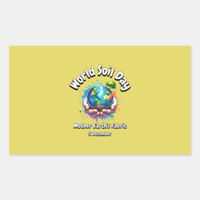 Adesivo Retangular Tecido da Mãe Terra. Dia Mundial do Solo (Frente)