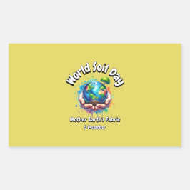 Adesivo Retangular Tecido da Mãe Terra. Dia Mundial do Solo