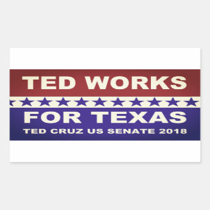 Adesivo Retangular Ted trabalha para o projeto branco de Texas e azul