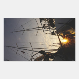 Adesivo Retangular Tegenlicht bij 2 zeilboten in de haven.