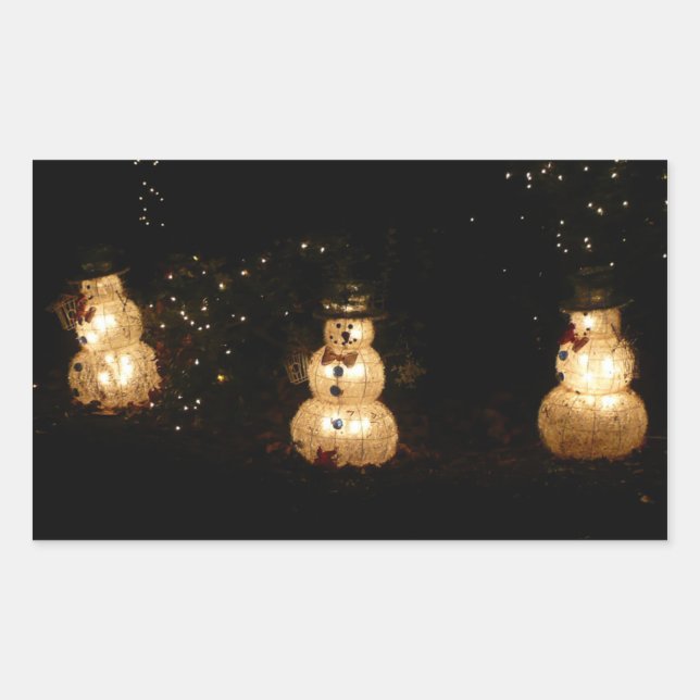 Adesivo Retangular Tela de luz de feriado Snowman (Frente)