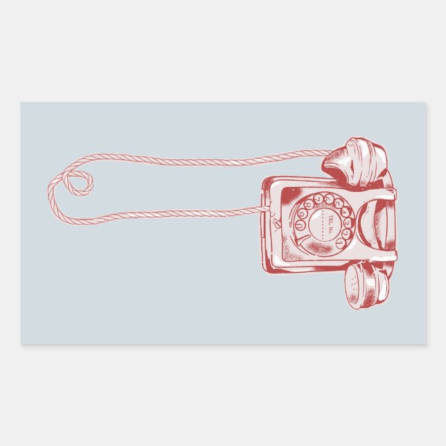 Adesivo Retangular Telefone de discagem rotativa de 80s (Frente)