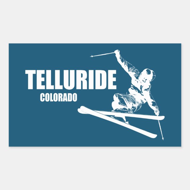 Adesivo Retangular Telluride Colorado Skier (Frente)