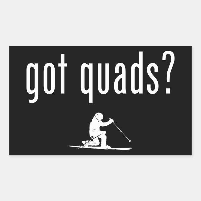Adesivo Retangular Tem Quads de esqui de telemark (Frente)