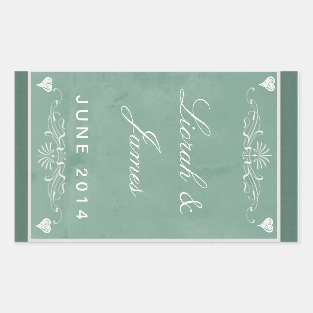 Adesivo Retangular Tema do quadro com corações (Frente)