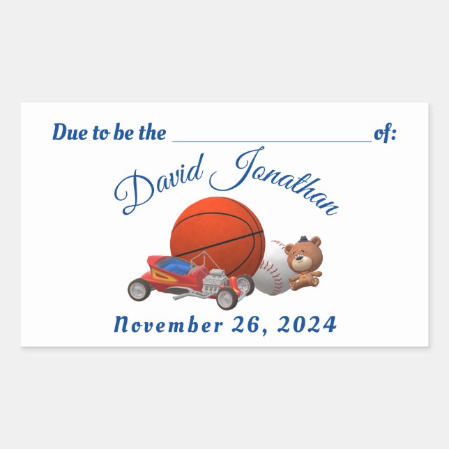 Adesivo Retangular Tema dos Brinquedos Meninos (Frente)