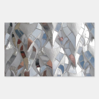 Adesivo Retangular Templo Branco de azulejos Espelhos, Chiang Rai