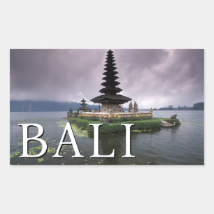 Adesivo Retangular Templo Ulun Danu   Bali, Indonésia