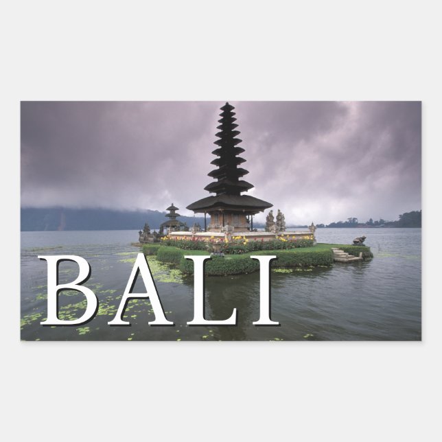 Adesivo Retangular Templo Ulun Danu | Bali, Indonésia (Frente)