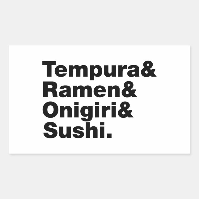 Adesivo Retangular Tempura & Ramen & Onigiri & Sushi das Comidas japo (Frente)