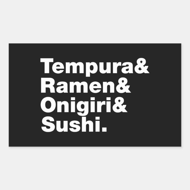 Adesivo Retangular Tempura & Ramen & Onigiri & Sushi das Comidas japo (Frente)