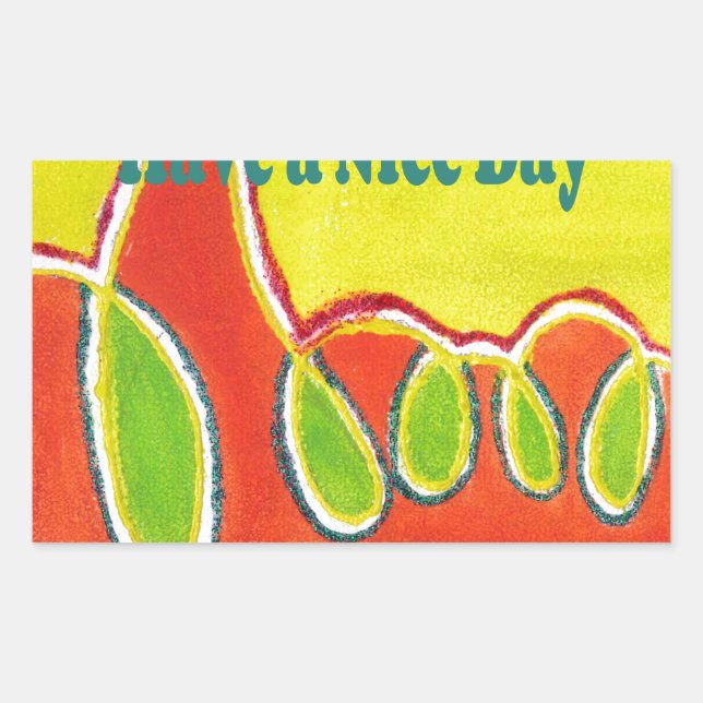 Adesivo Retangular Tenha um belo dia e uma noite melhor com gratidão (Frente)