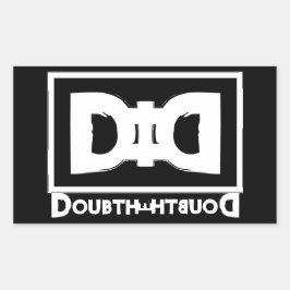 Adesivo Retangular Teoria da conspiração mote: Dúvida A Dúvida