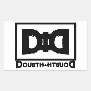 Adesivo Retangular Teoria da conspiração motto: Dúvida A Dúvida  