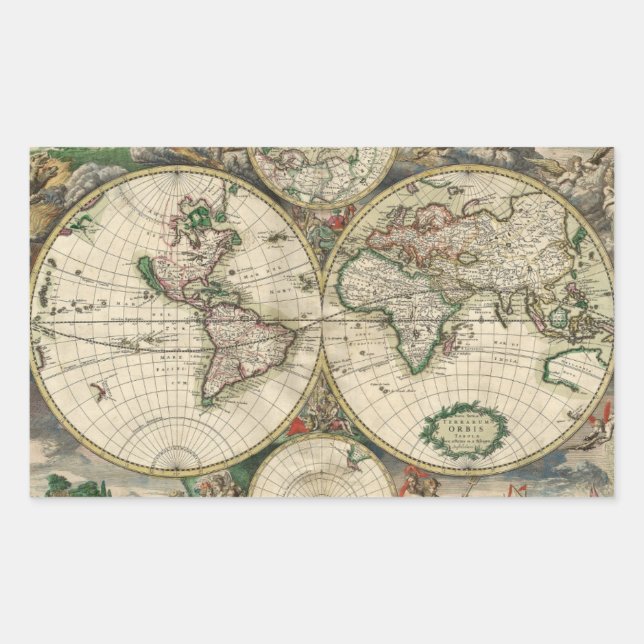 Adesivo Retangular Terrarum Orbis Tabula (Frente)