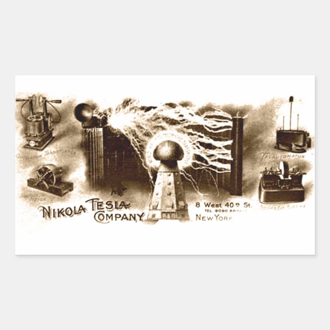 Adesivo Retangular Tesla Letterhead (Frente)