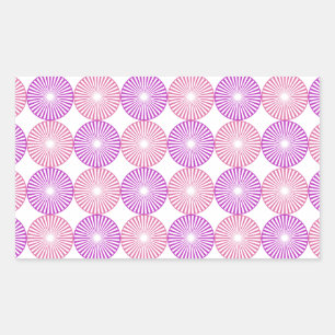 Adesivo Retangular Teste padrão cor-de-rosa e roxo dos círculos