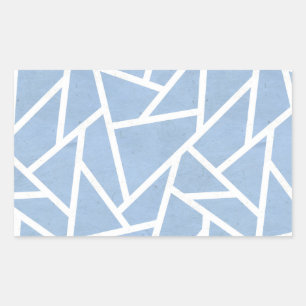 Adesivo Retangular Teste padrão de mosaico azul pálido e branco