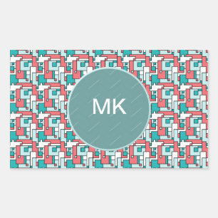 Adesivo Retangular Teste padrão retro do tijolo