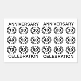 Adesivo Retangular Testemunhos do Aniversário do Caderno Célula