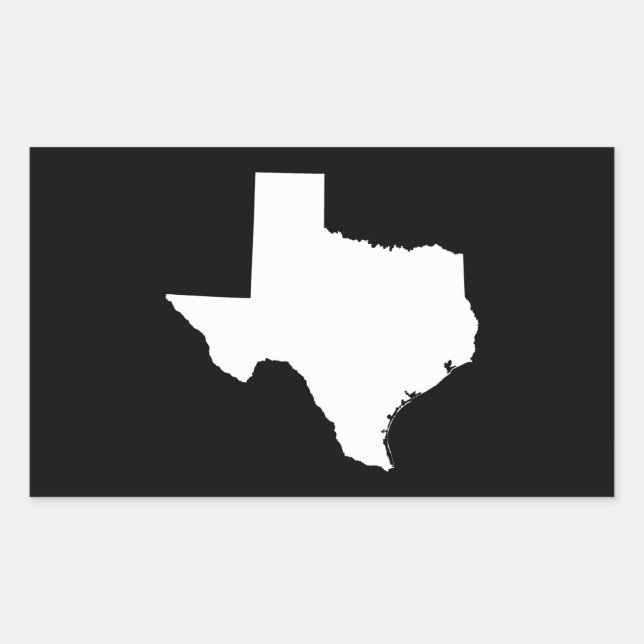 Adesivo Retangular Texas em branco e preto (Frente)