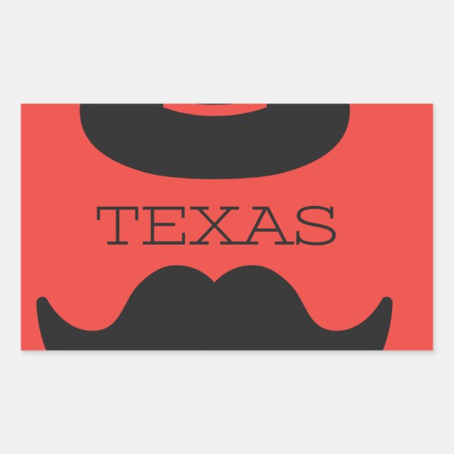 Adesivo Retangular Texas em RED (Frente)