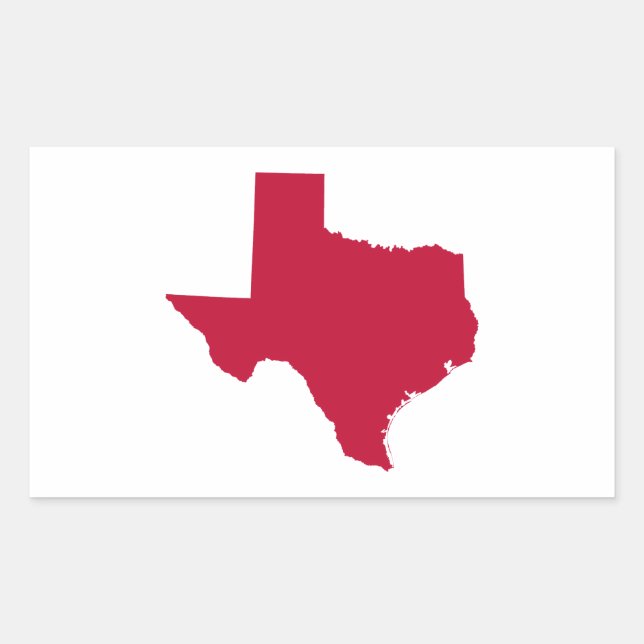 Adesivo Retangular Texas em Vermelho (Frente)