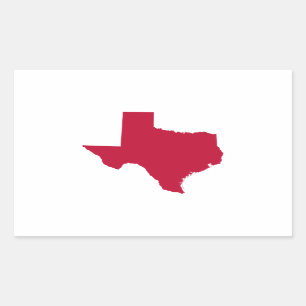 Adesivo Retangular Texas em Vermelho