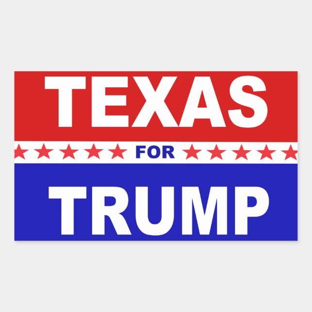 Adesivo Retangular Texas For Trump (Frente)