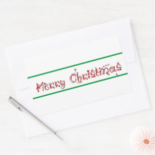 Adesivo Retangular Texto decorado de Natal feliz
