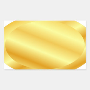 Adesivo Retangular Texto do Modelo de Vazio Dourado com aparência fal
