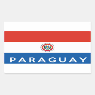 Adesivo Retangular texto do símbolo do país do paraguai